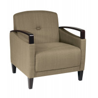OSP Home Furnishings MST51-S22 Main Street Woven Seaweed Chair with Interlace Weave Fabric and Espresso Finish Wood Arms by Ave Six